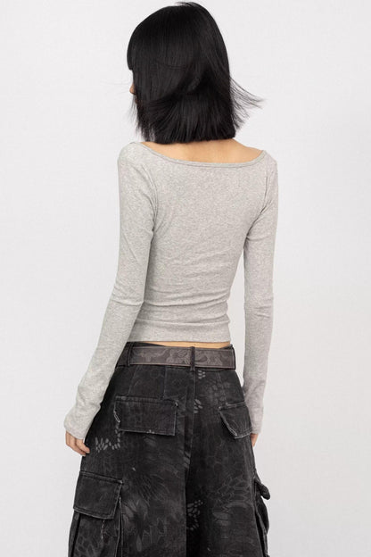 Gray Halterneck Top