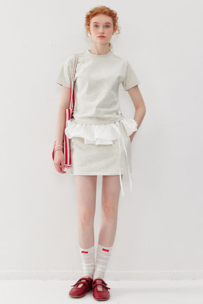 Sporty Gray Tee & Skirt Set-Up