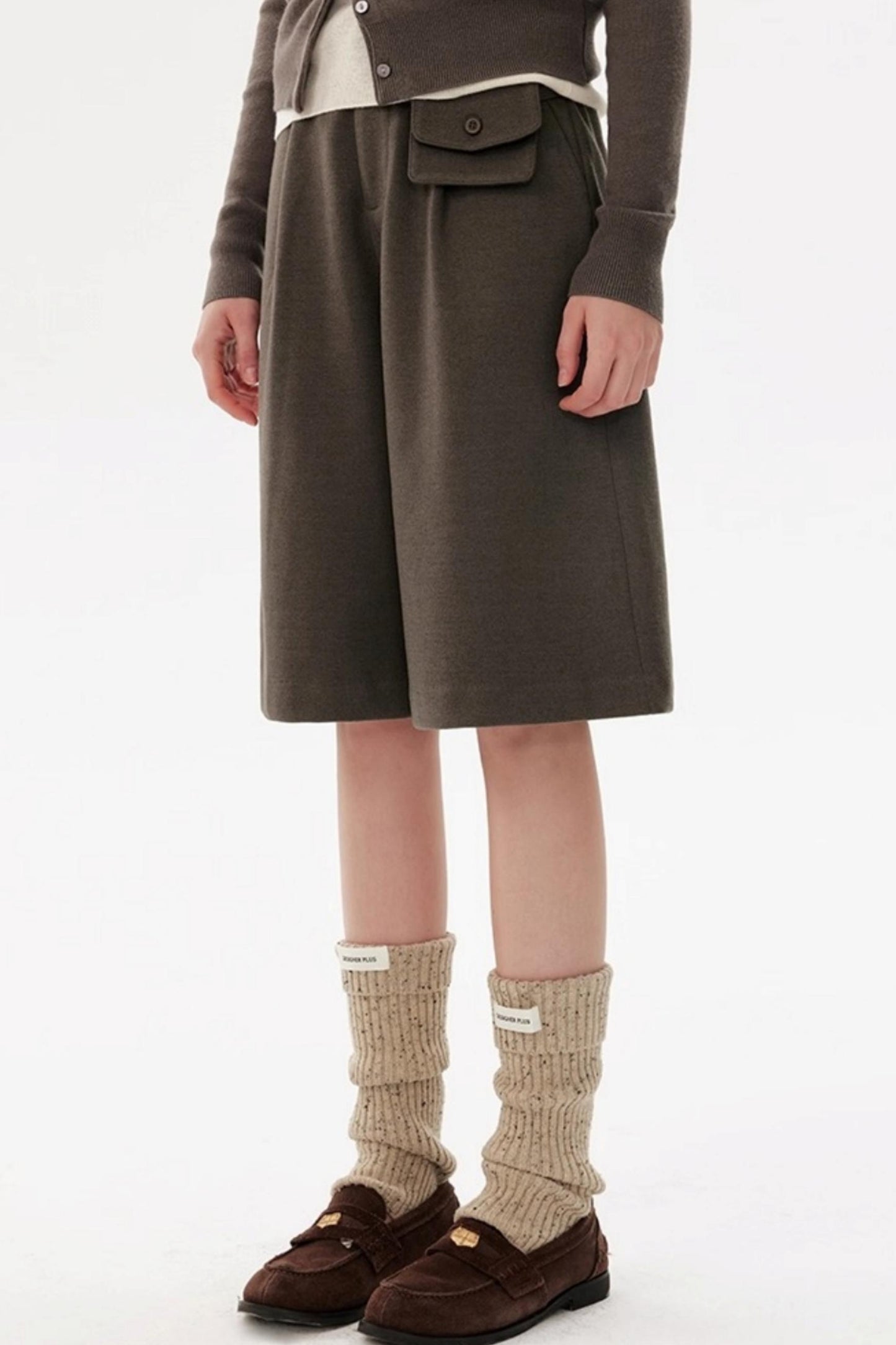 Casual Maillard Cropped Suit Pants