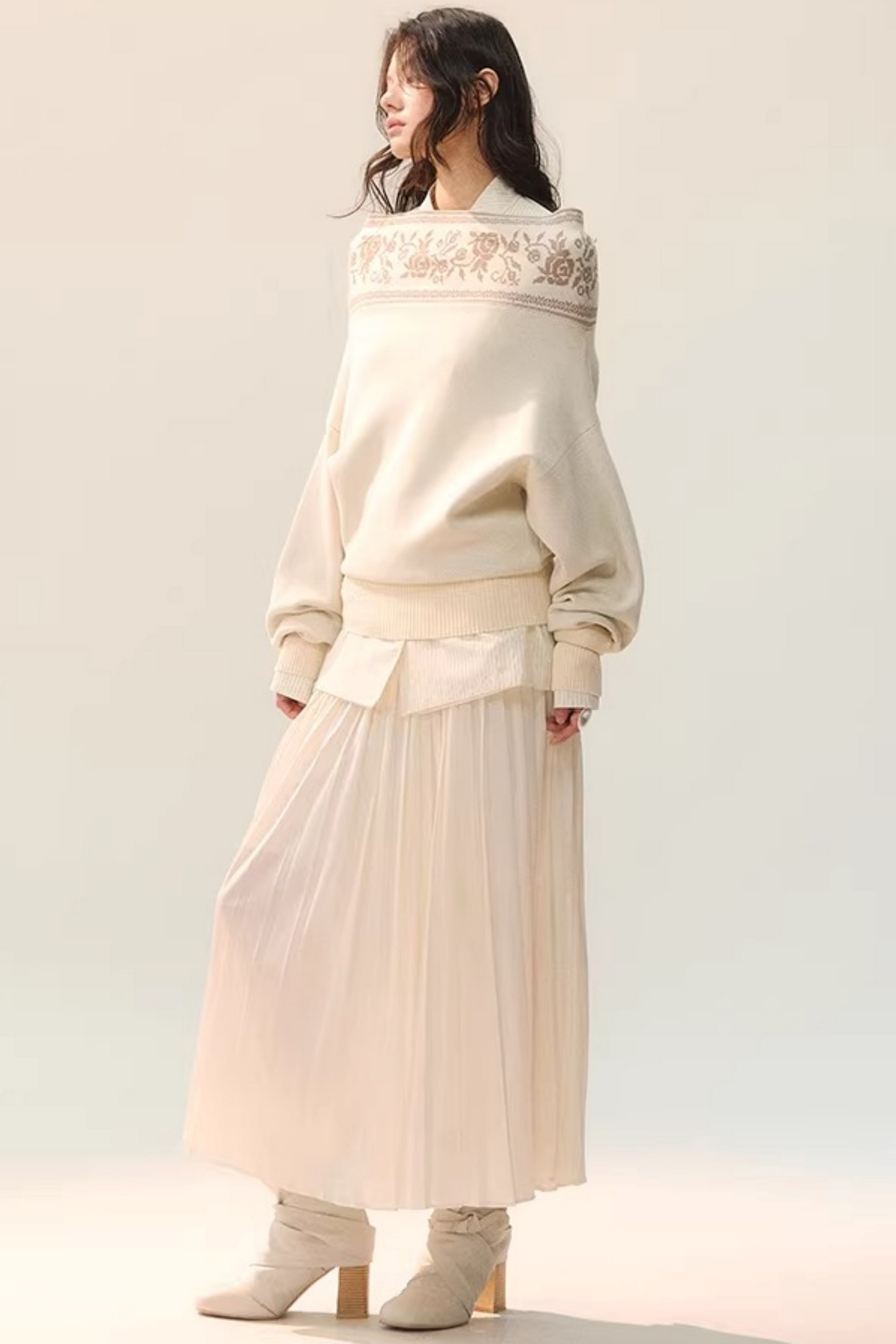 Jupe drapée bicolore