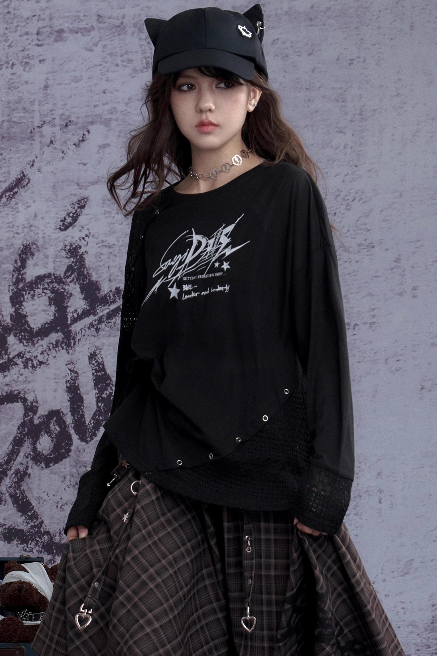 Fighting Spirit Knitted Long-Sleeved T-Shirt