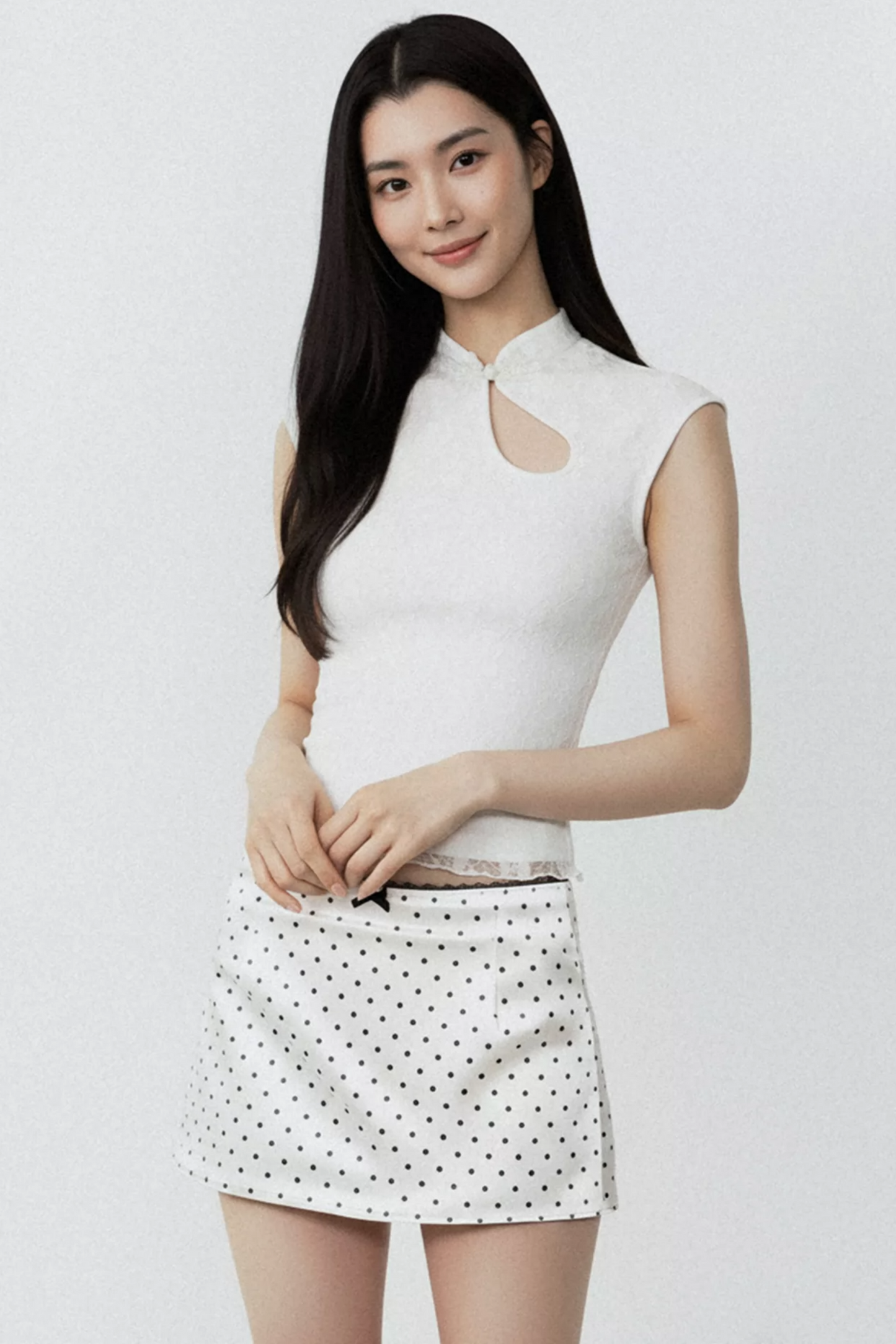 Chinese Lace Asymmetrical Vest