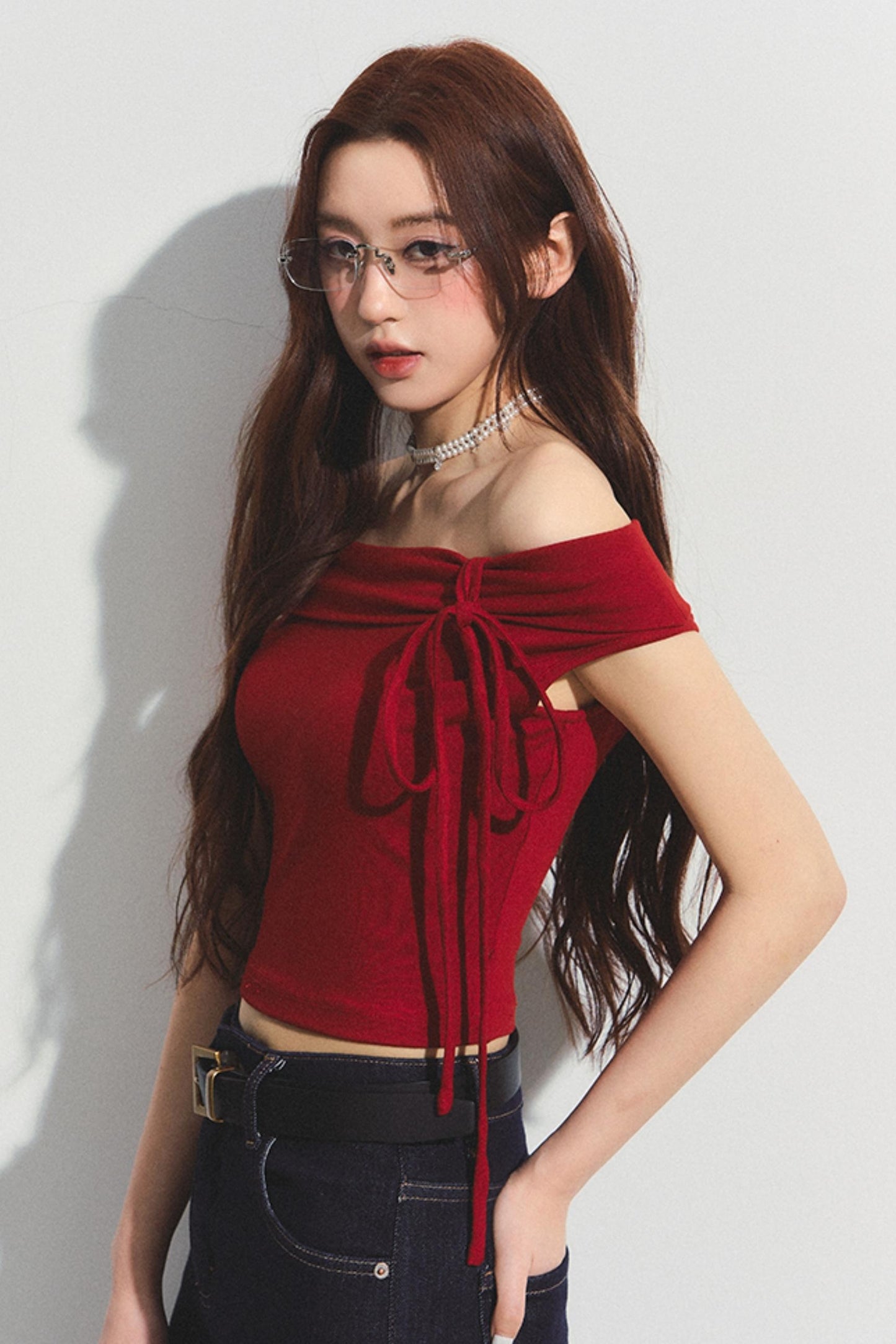 Pink Wool Blend Strapless Top