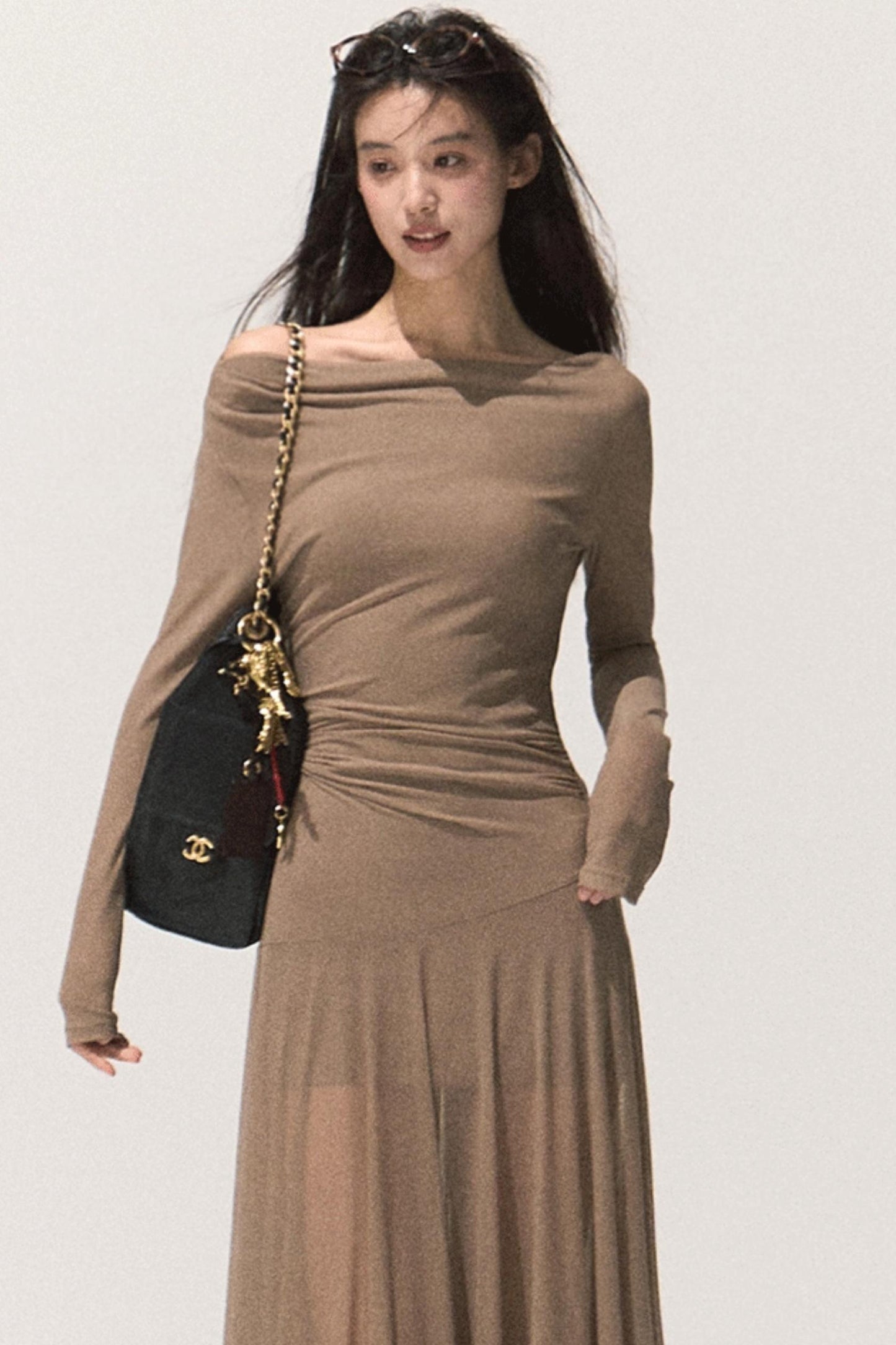 Soft Mist Shoulder Dress