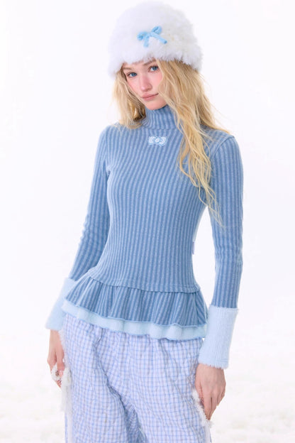 American Retro Striped Knit Top