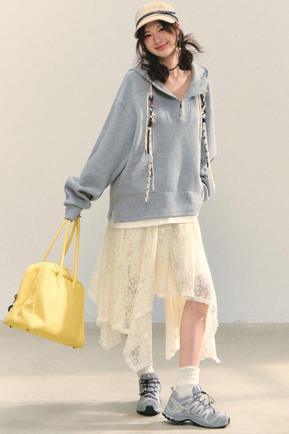 Embroidered Flower Sweatshirt