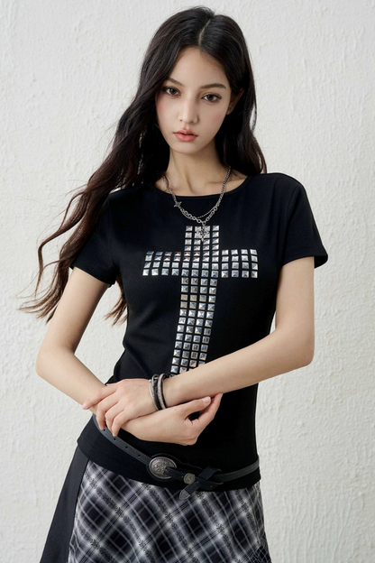 Ghost Girl Cross Pattern Top