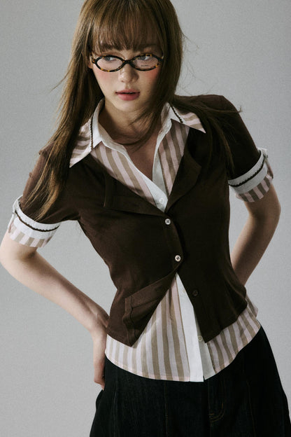 Brownish-Pink Layered Tee