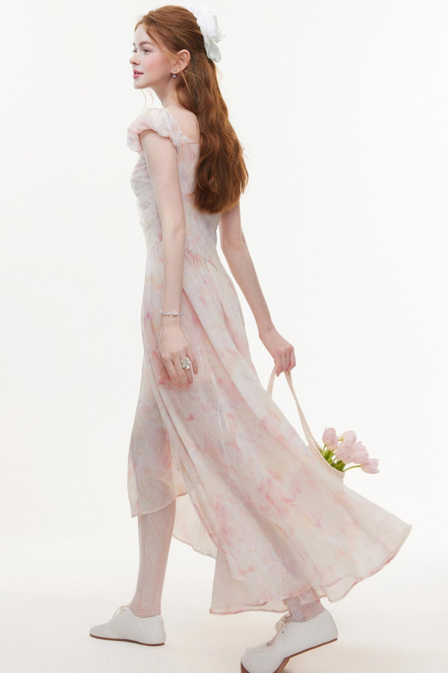 Pink Chiffon A-Line Dress