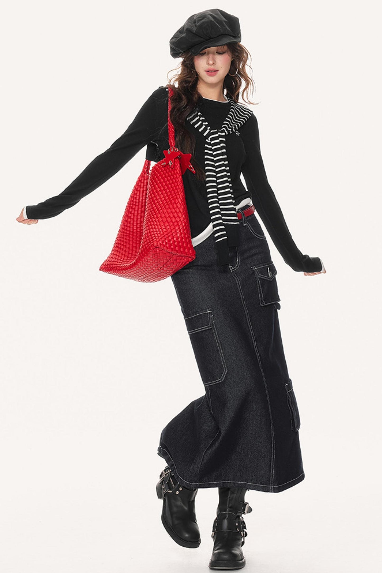 Vintage High-Waisted Denim Skirt