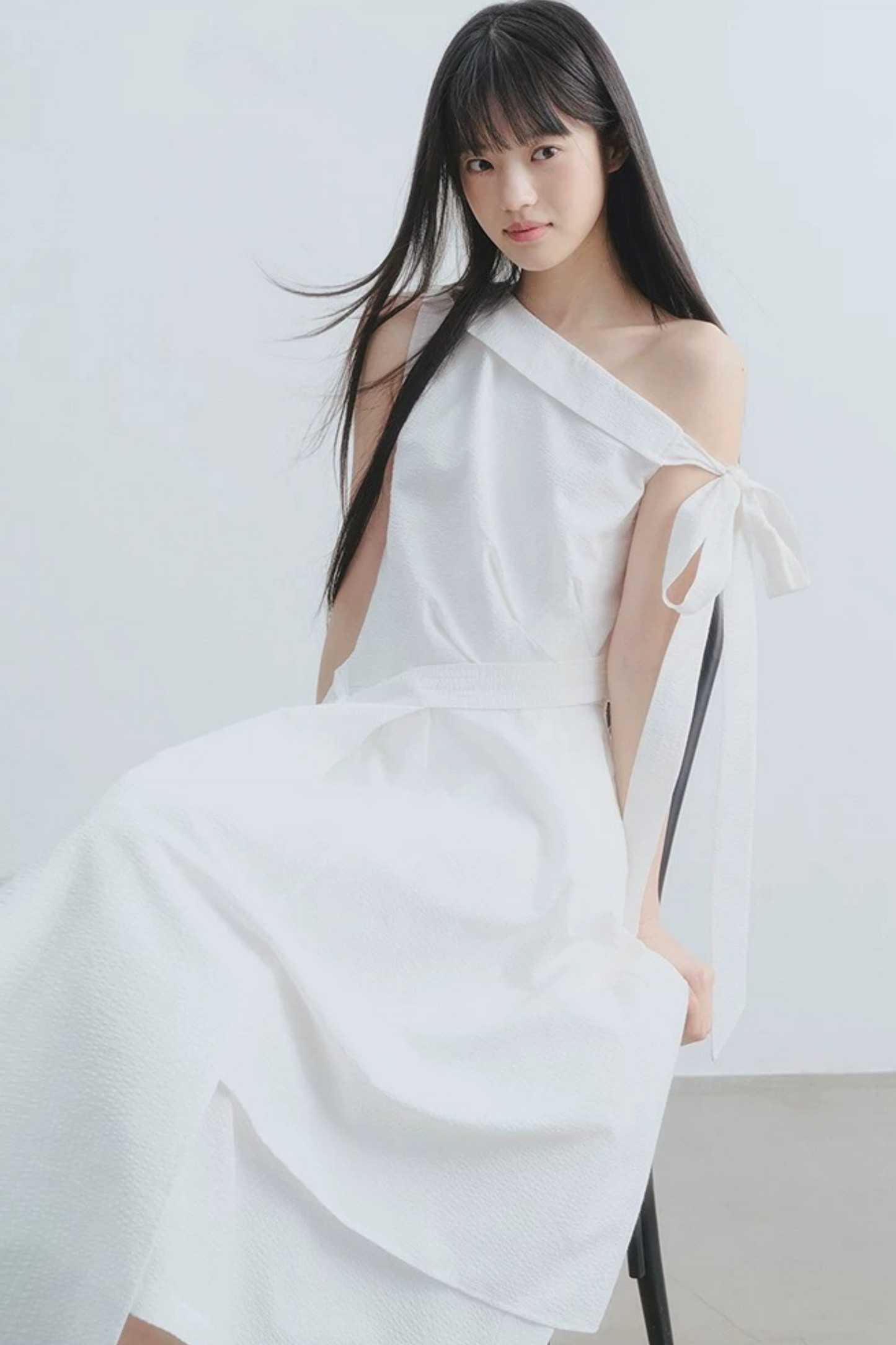 Thin Smoke Camellia A-Line Dress