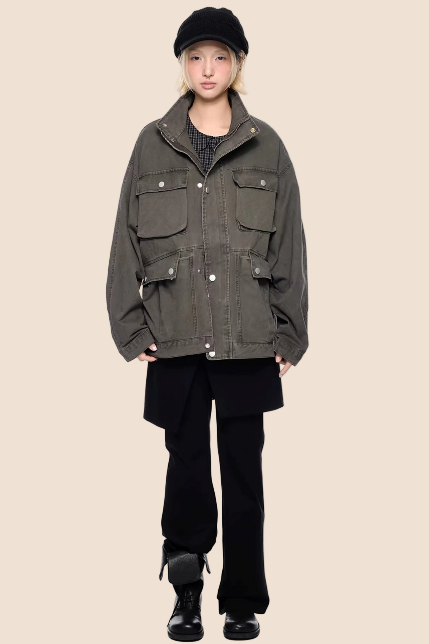 Barn-Style Distressed Work Jacket