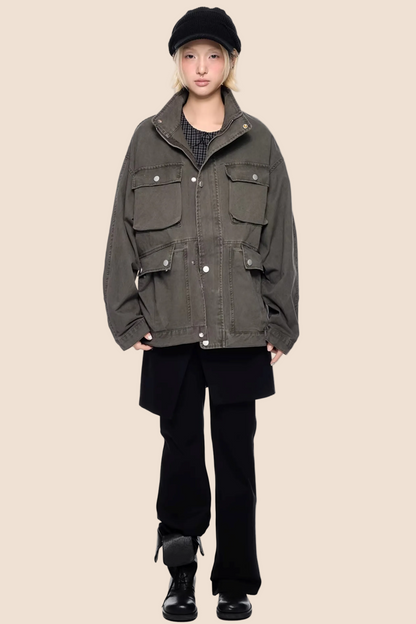 Barn-Style Distressed Work Jacket