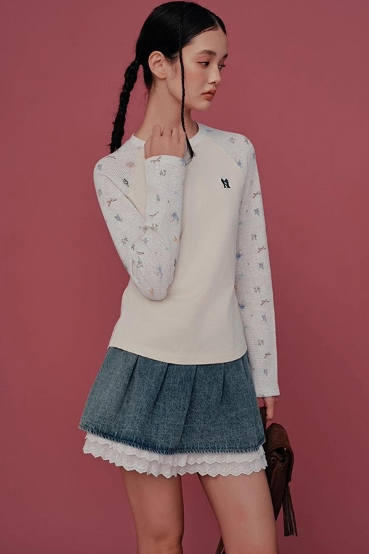 Floral Raglan Sleeve T-Shirt