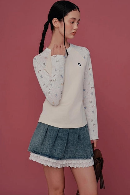 Floral Raglan Sleeve T-Shirt