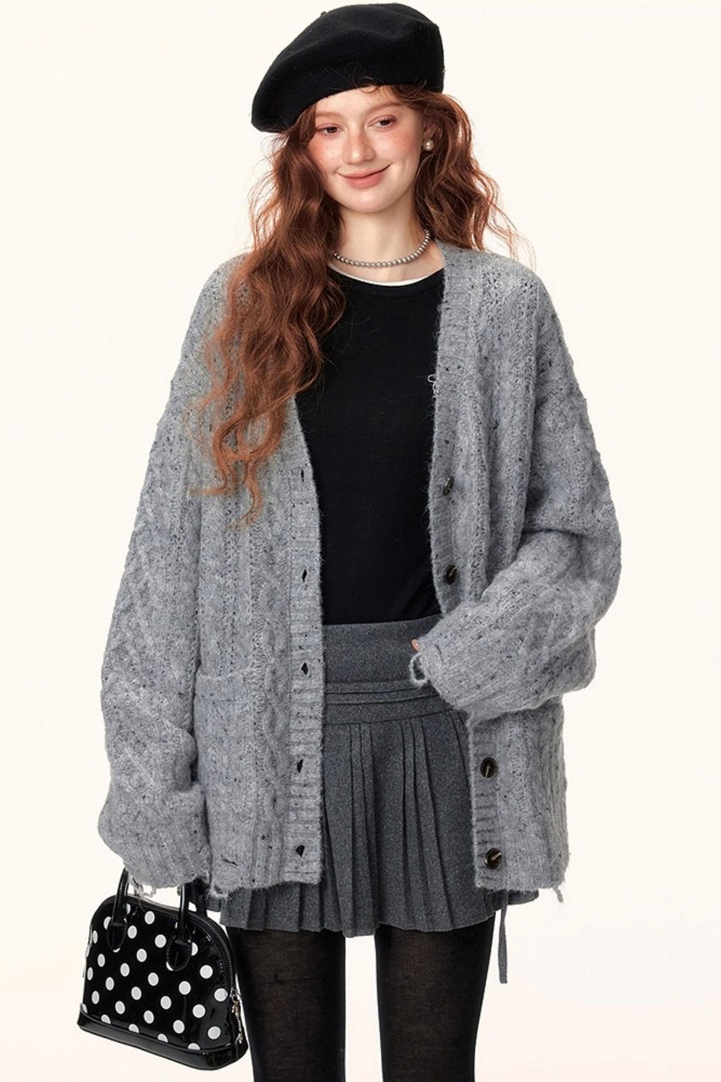 Atmospheric Irregular V-Neck Cardigan