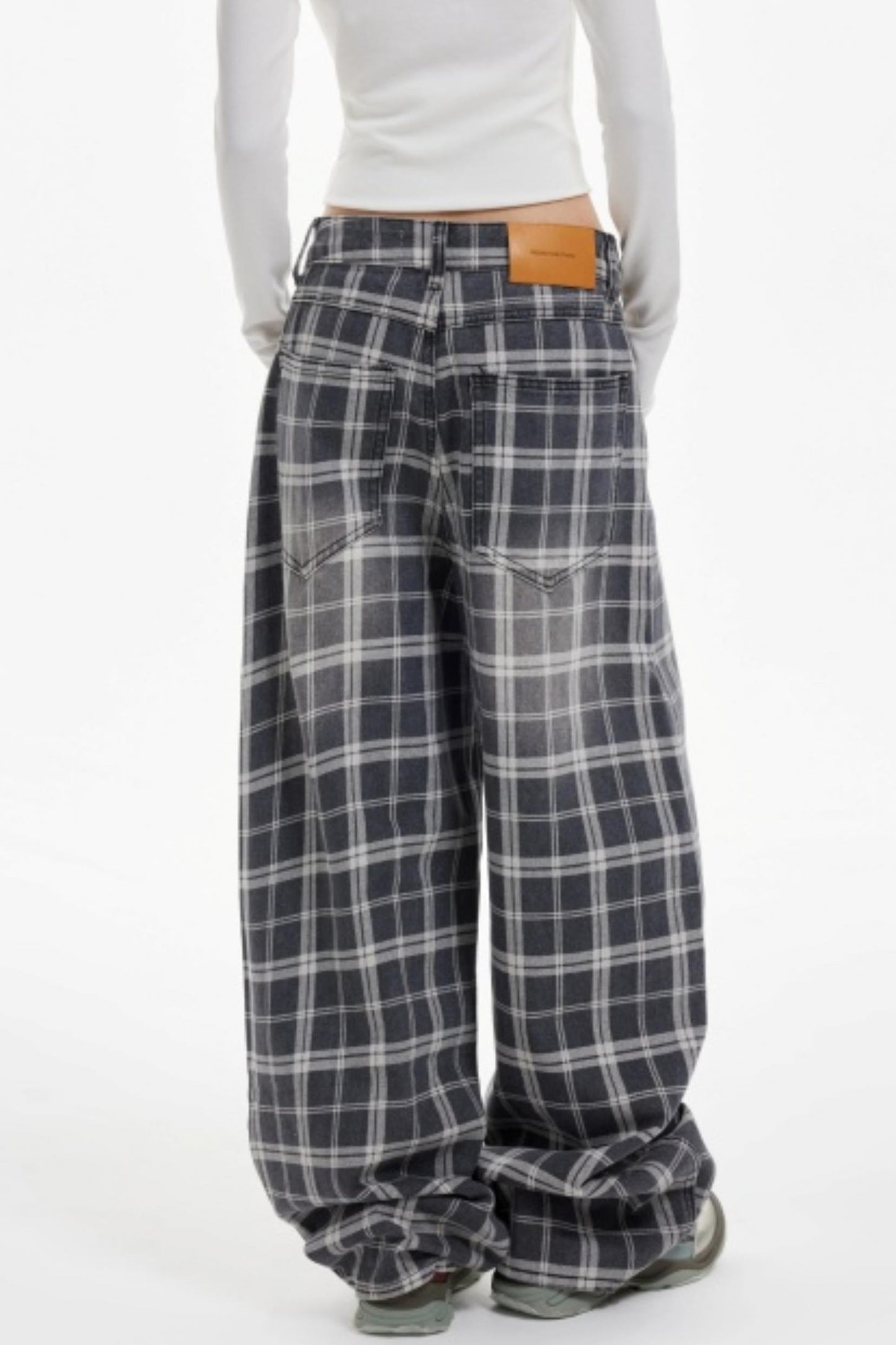 American Check Scimitar Wide-leg Pants