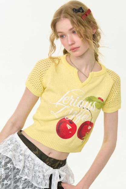 Cherry Knit Tee