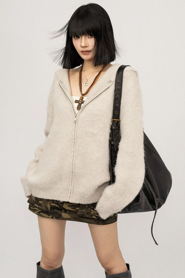 American Loose Hoodie Cardigan