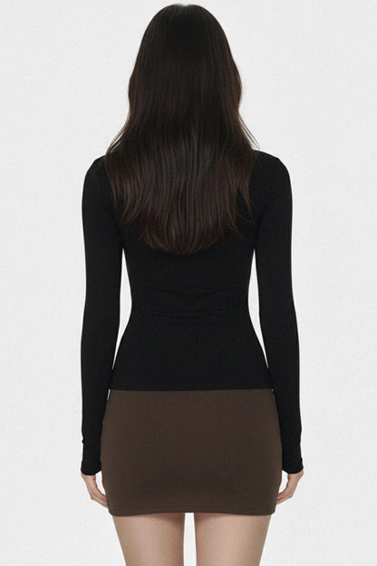 Asymmetrical Hollow Long-Sleeve Top