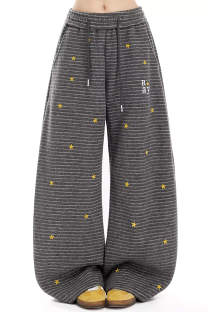 Retro Star Stripe Fleece Pants