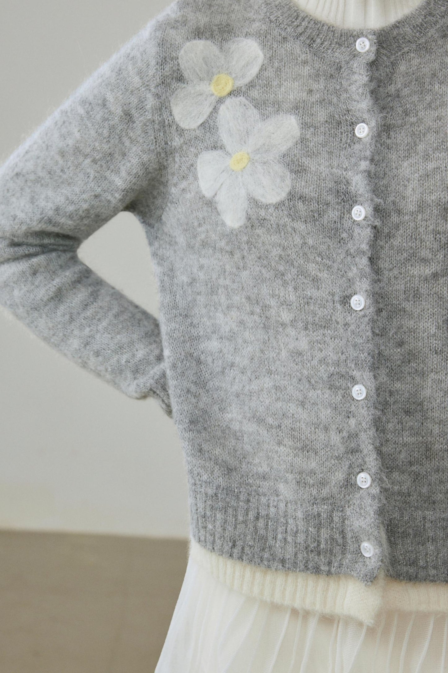 Winter Alpaca Crew Neck Sweater Cardigan