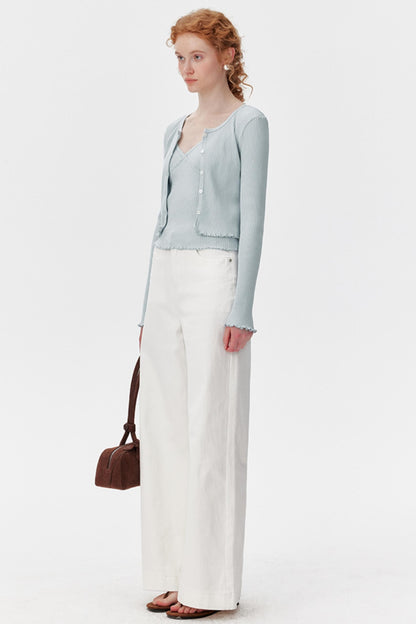 Light Blue Layered Cardigan Set