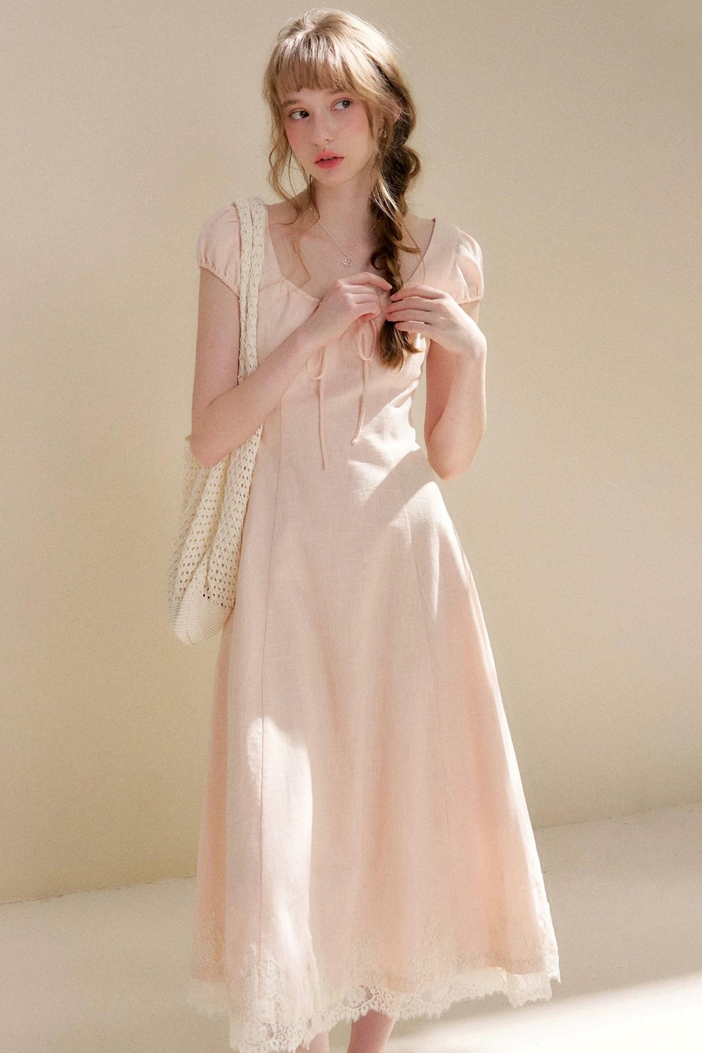 Custom-Dyed Lace A-Line Dress
