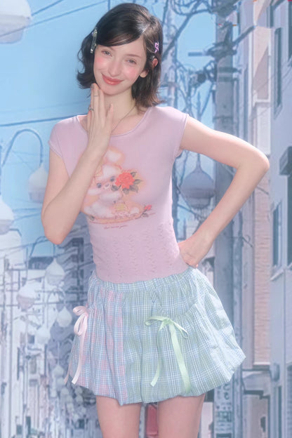 Sweet Rabbit Print Top