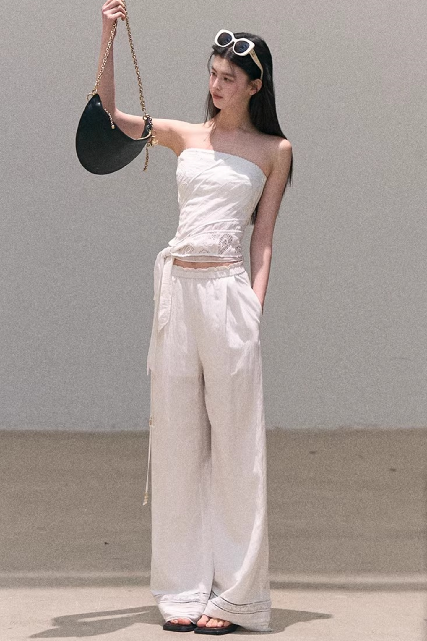 Lyocell Linen Hollow-Out Matching Set