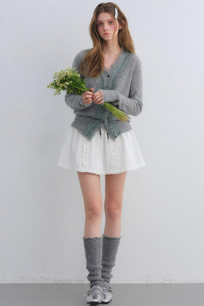 Lace Trim Patchwork Skirt