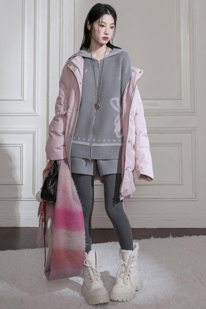 Cloud Gray Collar Knitwear Set