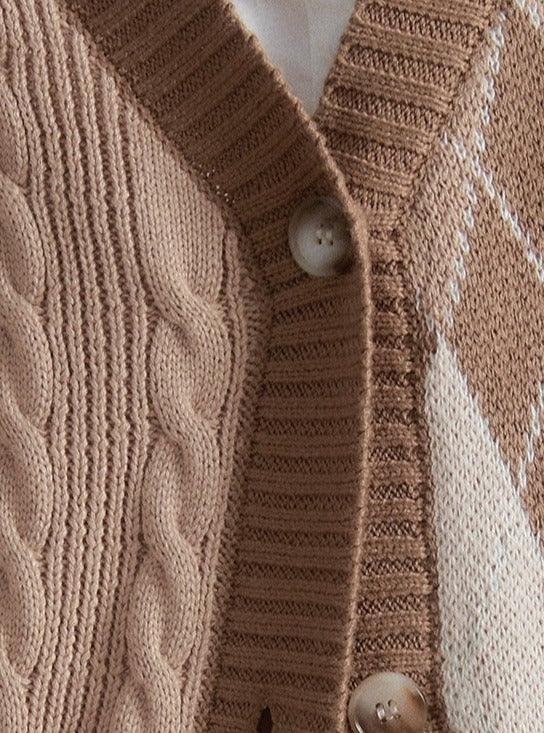 V-neck knitted cardigan Coat