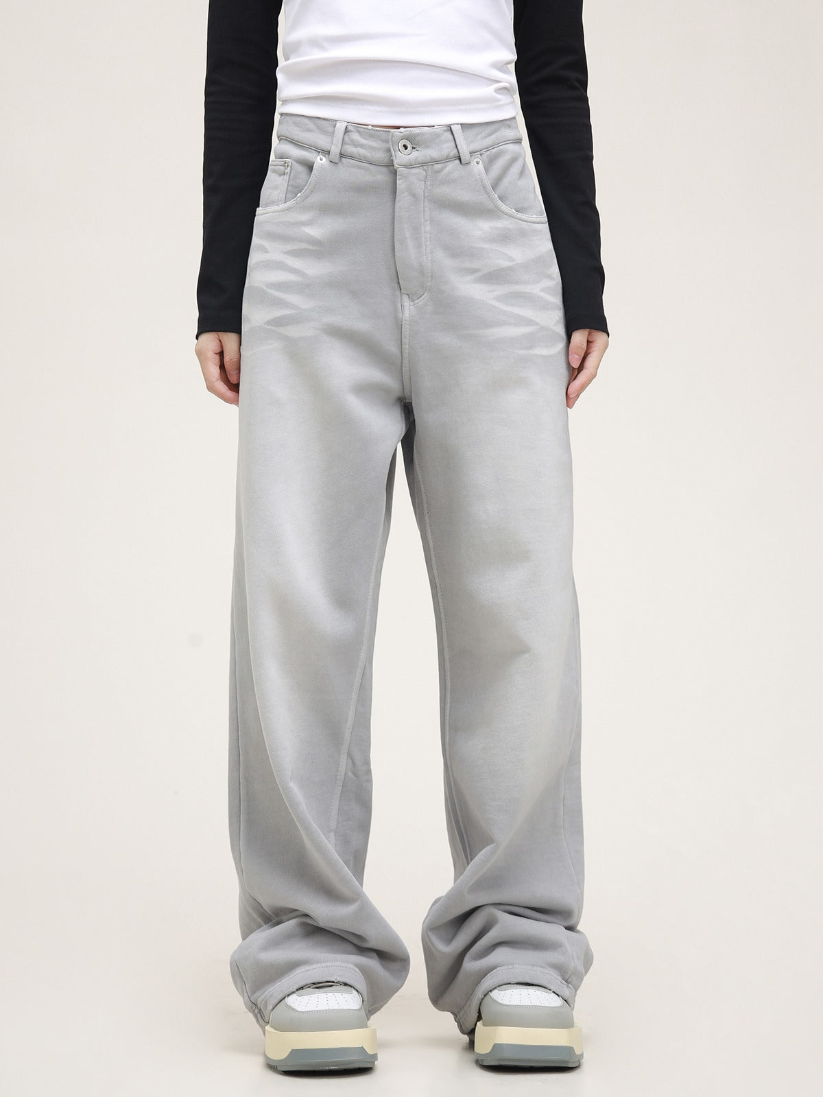 American retro imitation denim hip-hop sweatpants