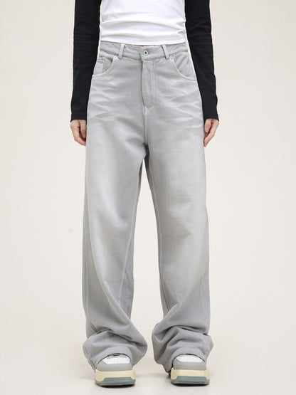 American retro imitation denim hip-hop sweatpants