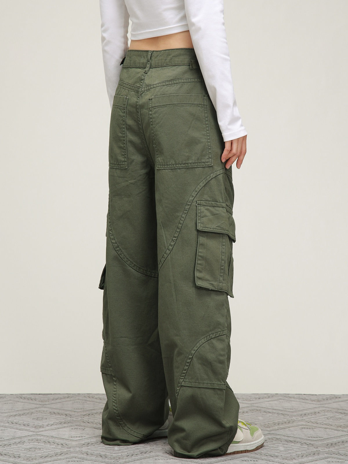 American stitching straight-leg loose pants