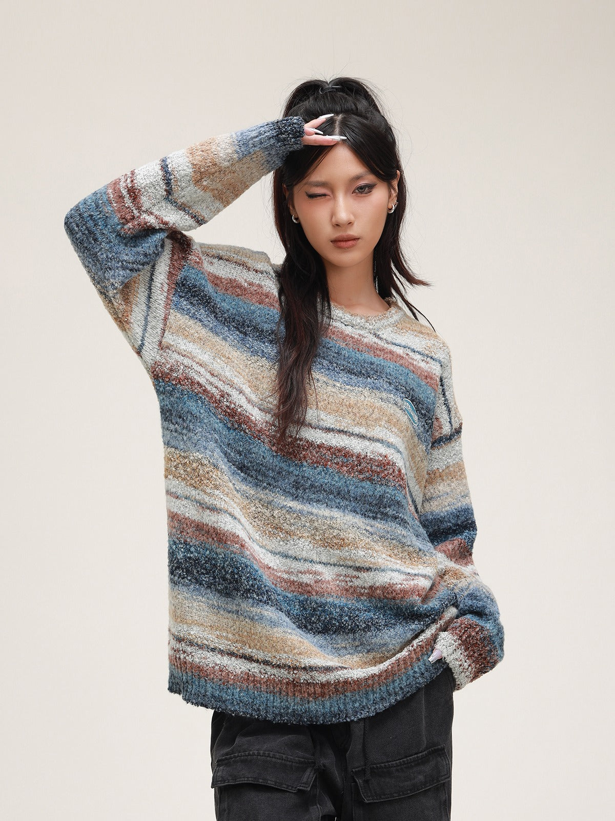 American Soft Waxy Lazy Knit Sweater