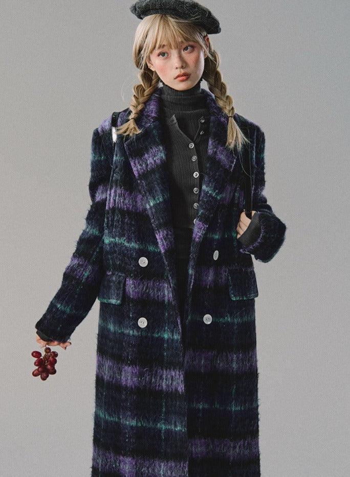 Violett Long Cropped Woll Coat Jacke