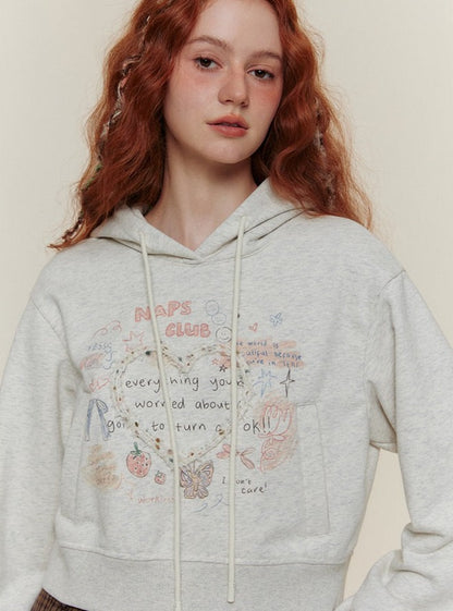 AMERICAN CROPPED HOODED SWEATSHIRT