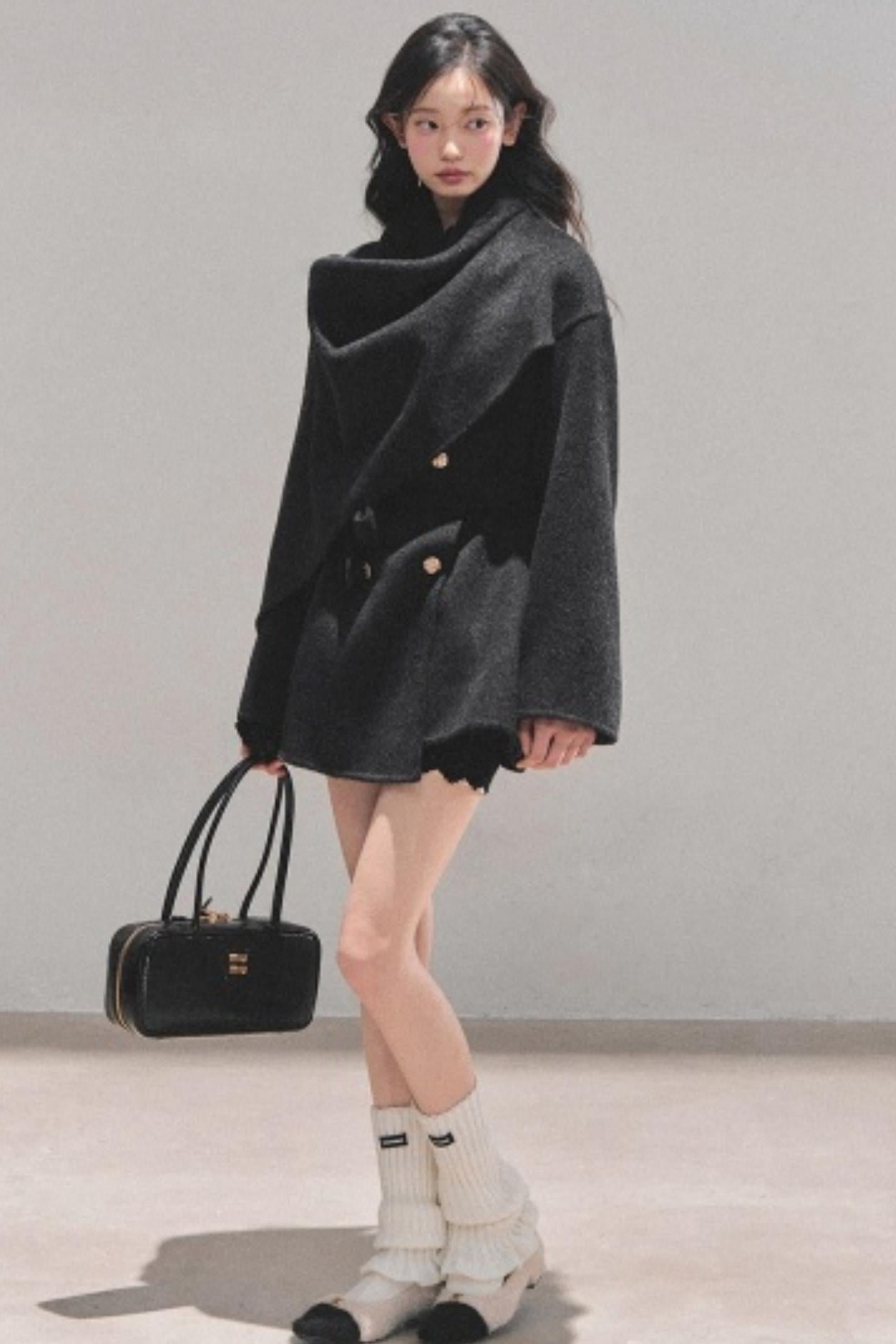 Winter Plaid Wool Coat