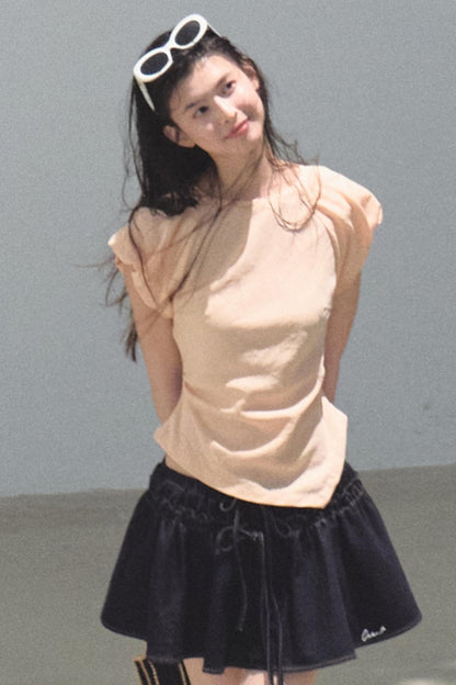 Embroidered Puffy A-Line Skirt