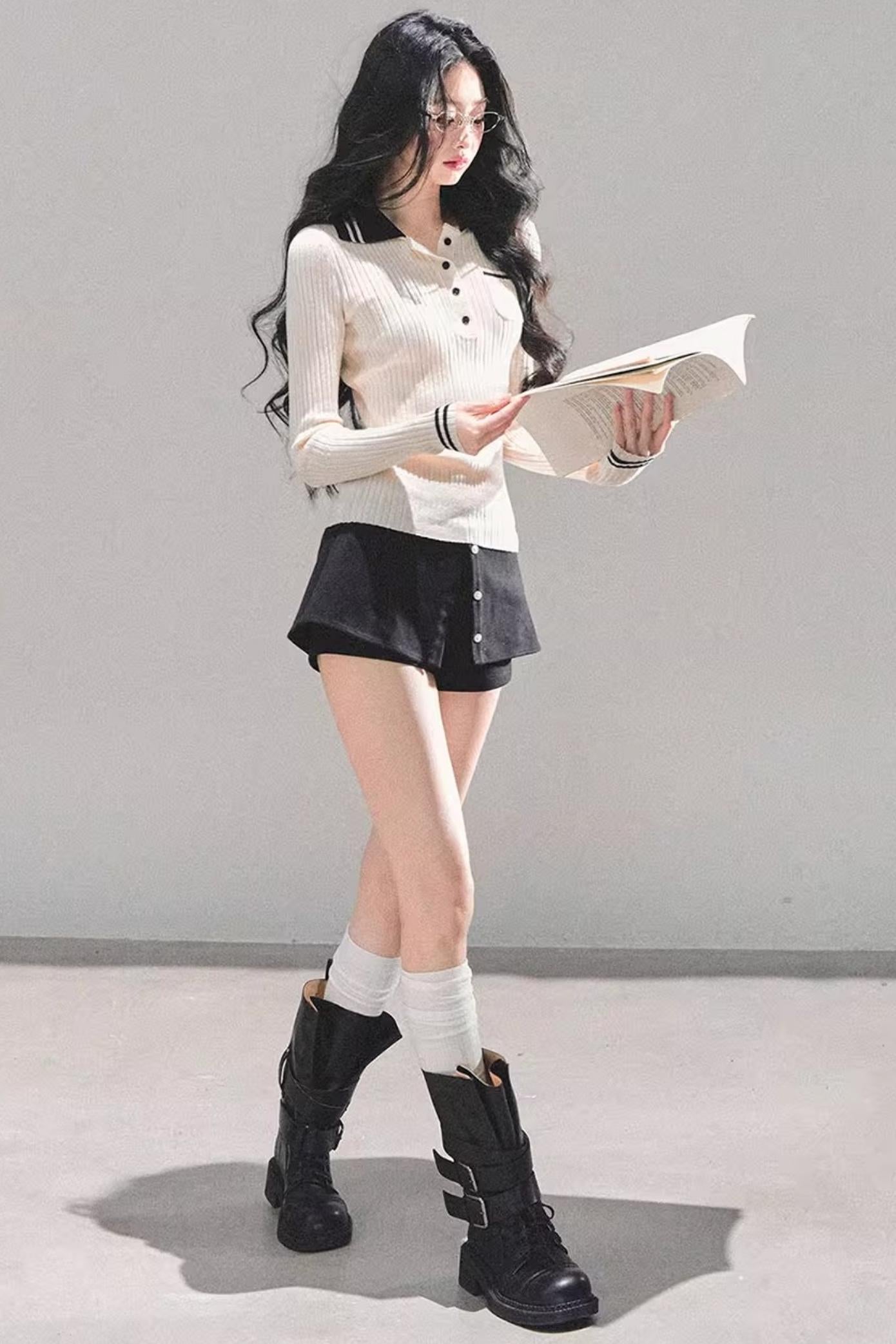 Black Autumn A-Line Shorts