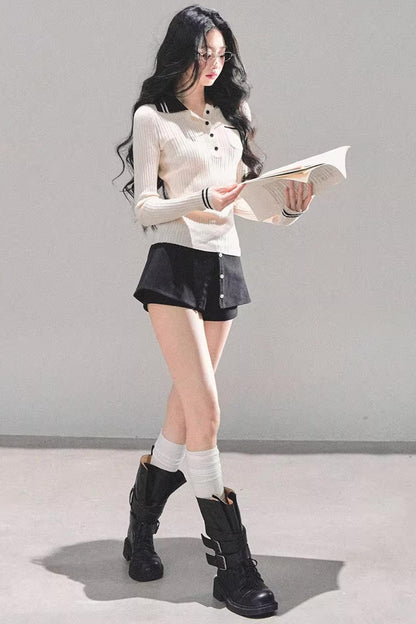 Black Autumn A-Line Shorts