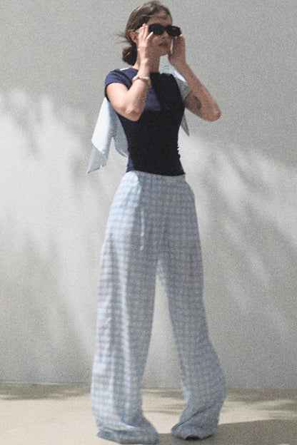 Wide-Leg Tencel Hemp Pants Set-Up