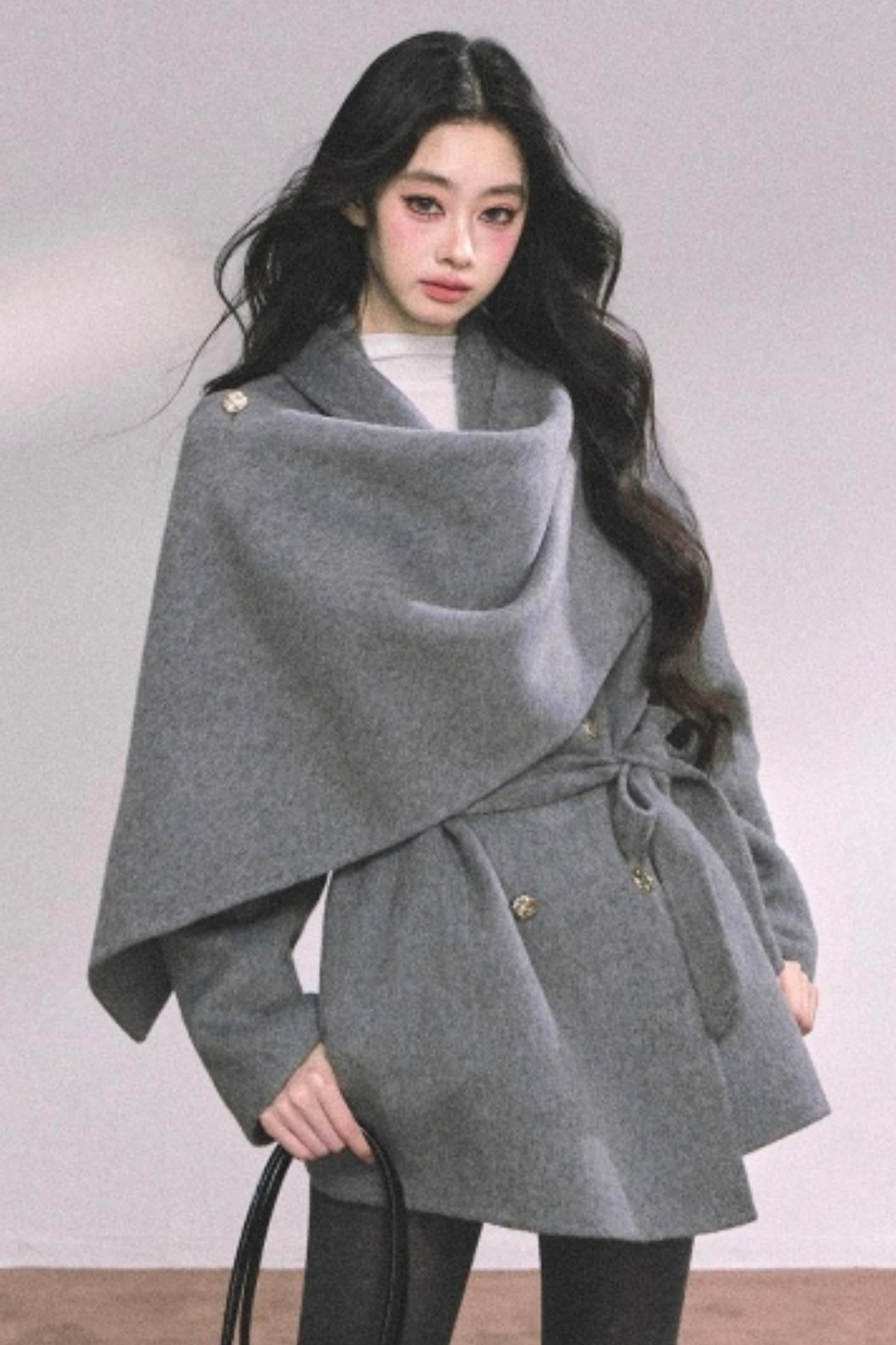 Winter Plaid Wool Coat