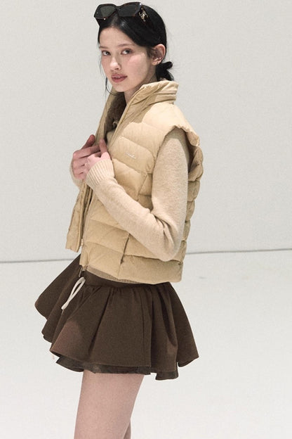 Plaid Color-Blocked A-Line Skirt