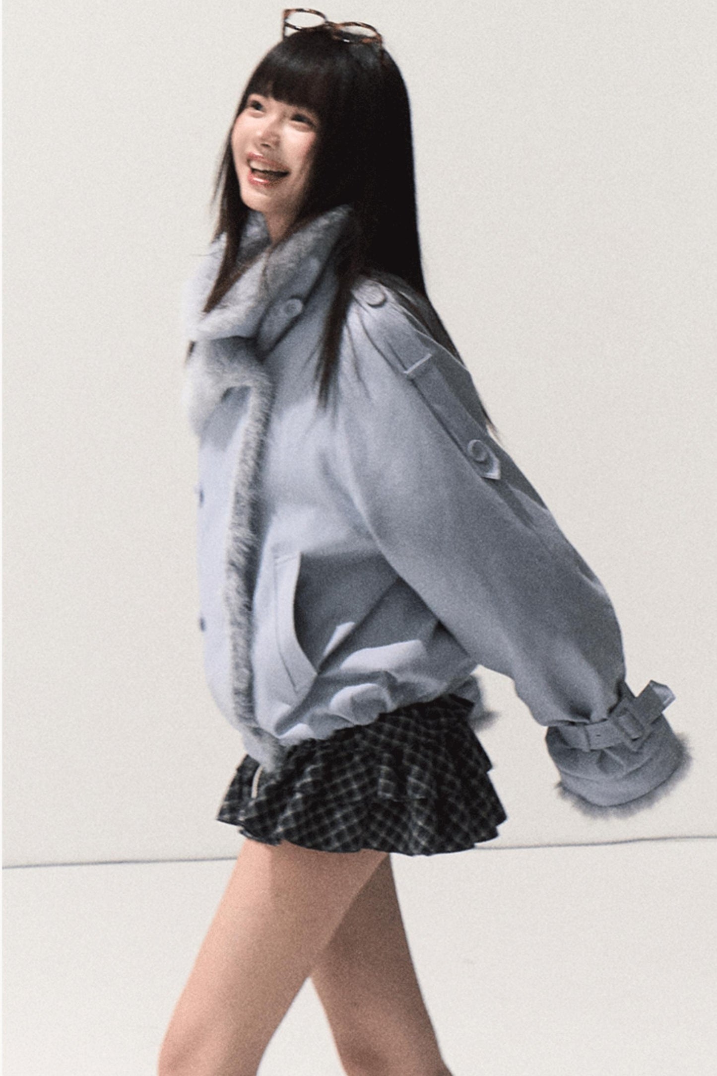 Shrine Plaid Woolen Cake A-Line Skirt