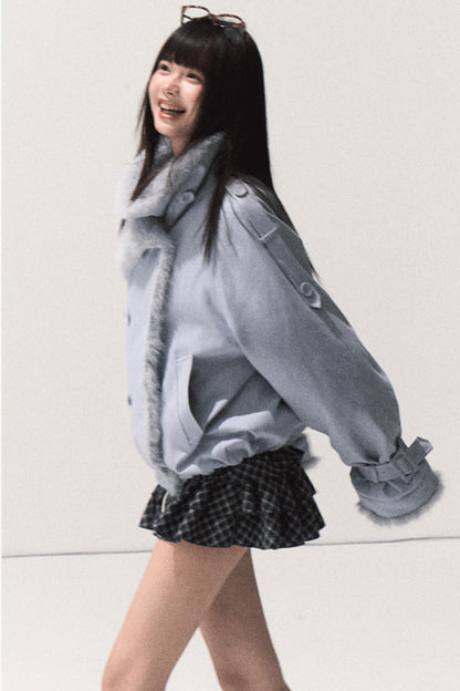 Shrine Plaid Woolen Cake A-Line Skirt