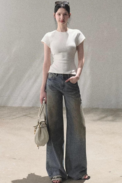 Vintage Hand-Painted Jeans Set