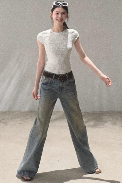 Vintage Hand-Painted Jeans Set